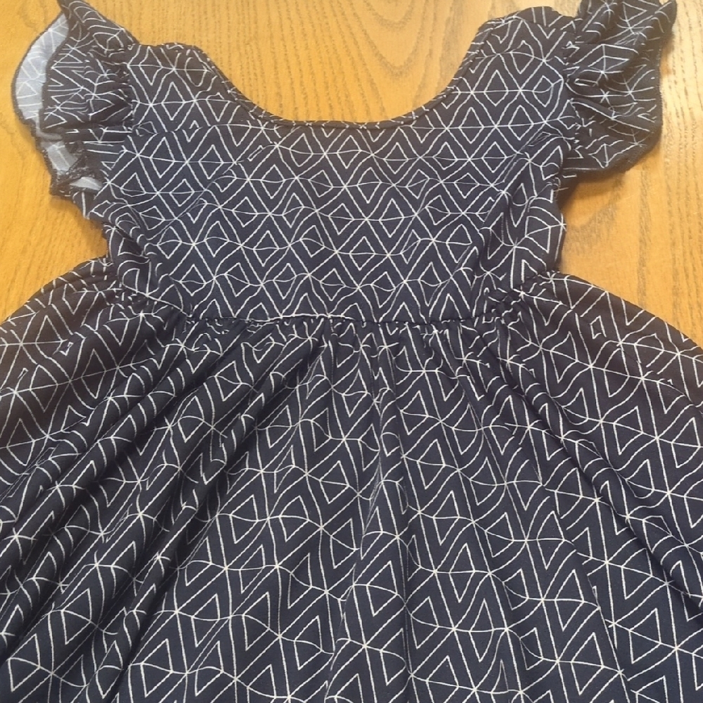 Dot Dot Smile Navy and White Geometric Dress